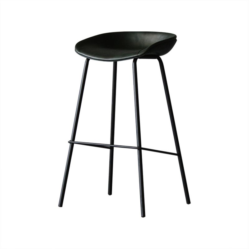 Leather Bucket Bar Stool Modern Low Back Footrest Indoor Counter and Bar Stool Clearhalo 'Bar Furniture' 'Bar Stools' 'bar_stools' 'furn' 'furn_bar_stools' 'furniture_bar_stools' 'Kitchen & Dining Furniture' 'kitchen&dining_furn' 'kitchen' 'kitchen_furn' Furniture' 1200x1200_4207c6ff-4cf2-43d8-b8a8-fbdd6056db8b