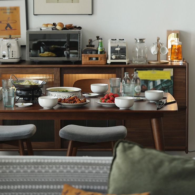 Rectangle Modern Style Dining Table Brown Tone Fixed Table with Solid Wood Clearhalo ' dining_table' 'Dining Tables & Seating' 'Dining Tables' 'furn' 'furn_dining_table' 'Furniture' 'furniture_dining_table' 'Kitchen & Dining Furniture' 'kitchen&dining_furn' 'kitchen' 'kitchen_dining_table' 1200x1200_420860b3-54e9-423a-99dc-afc5bb2cacf3