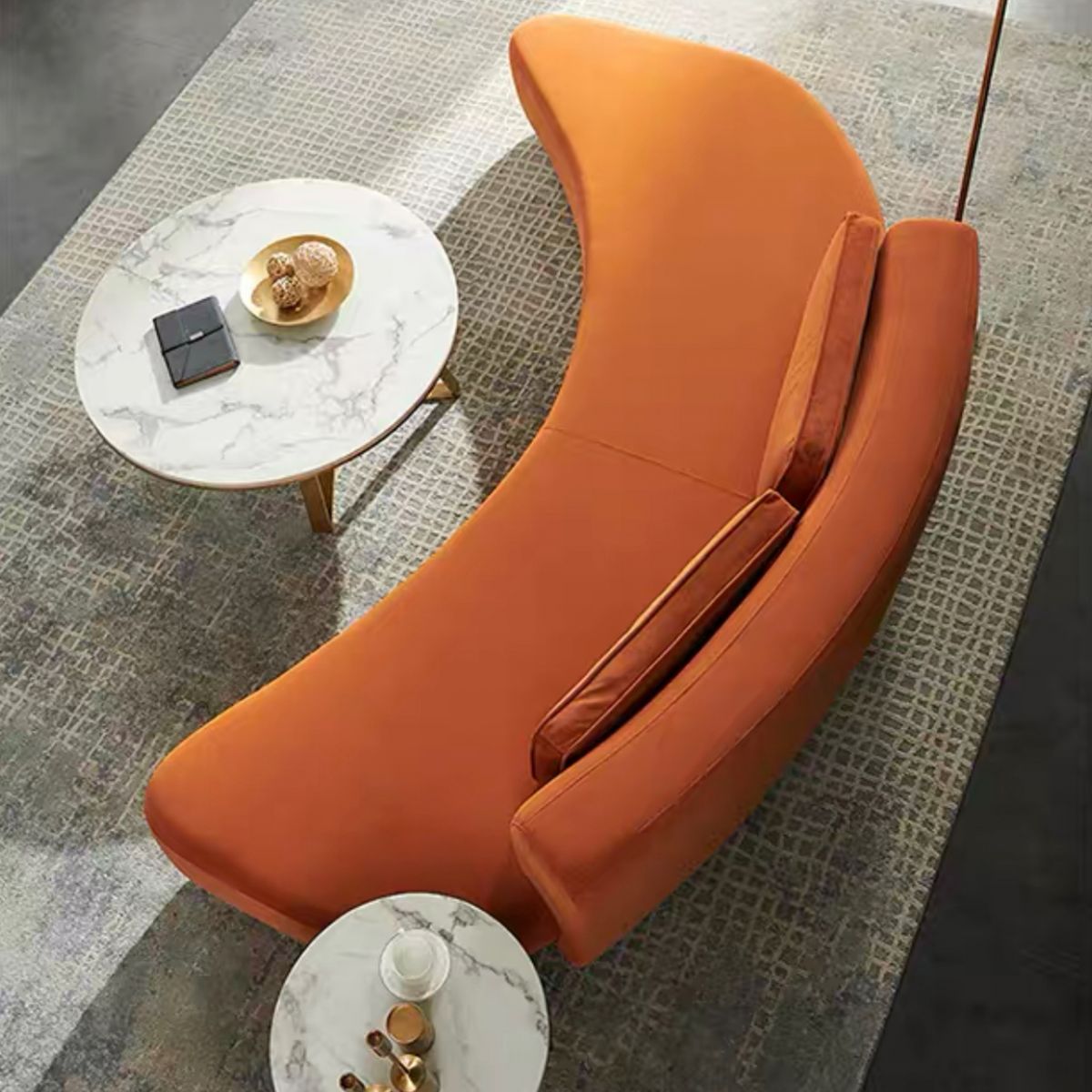 Salle de salon de tissu stationnaire contemporain Soupchable sans bras