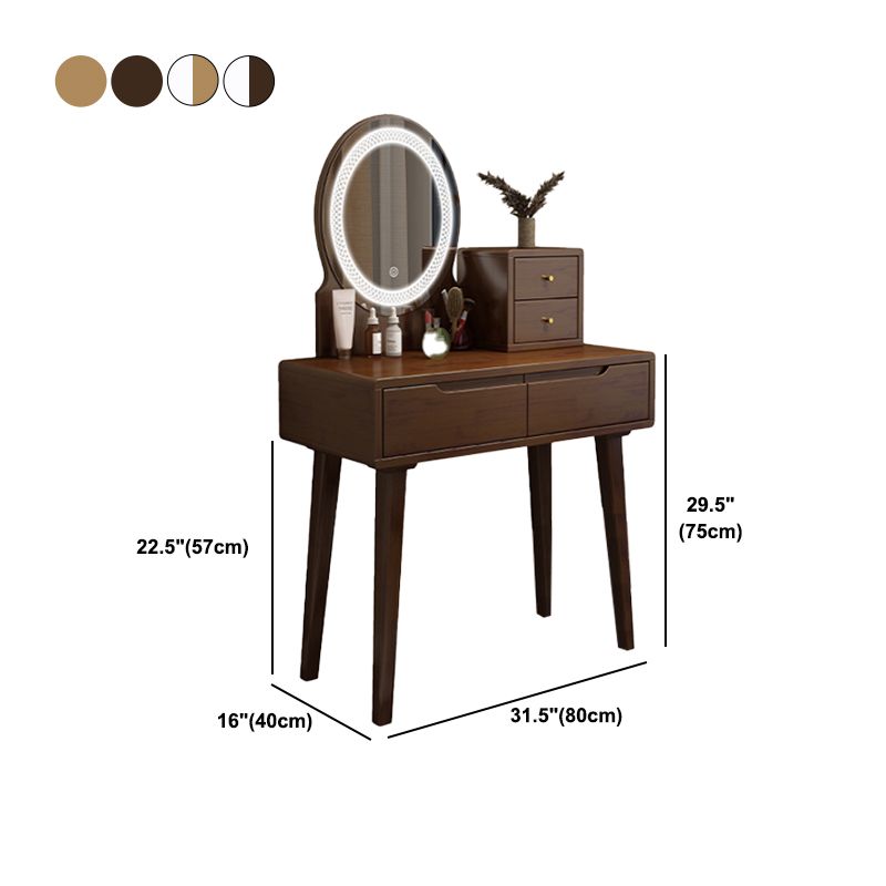 Scandinavian Wooden Make-up Vanity With Drawer in Brown for Bedroom Clearhalo 'Bedroom Furniture' 'furn' 'furn_makeup_vanities' 'Furniture' 'Makeup Vanities' 'makeup_vanities' 1200x1200_4208f49b-a284-44d0-b2f0-22ae7a883ab2