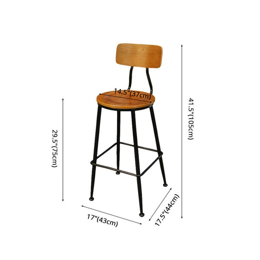 Industrial Black Counter Stools Iron Wooden Bar Bristol Stools with Round Seat Clearhalo 'Bar Furniture' 'Bar Stools' 'bar_stools' 'furniture_bar_stools' 'Kitchen & Dining Furniture' 'kitchen&dining_furn' 'kitchen' 'kitchen_furn' Furniture' 1200x1200_42090831-2f6a-47a7-877b-8c5273514649
