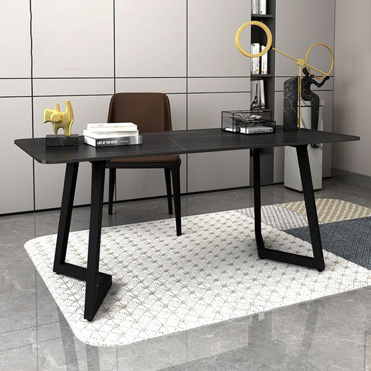 Bureau de bureau rectangulaire Bureau de bureau en pierre de style industriel avec des jambes en métal