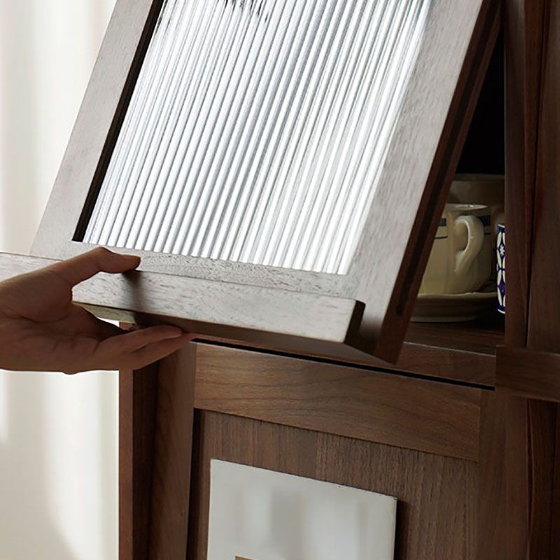 4 Doors Wood Buffet Server 37-inch Height Kitchen Server for Dinning Room Clearhalo 'buffet_sideboard' 'Buffets & Sideboards' 'furn' 'furn_buffet_sideboard' 'Furniture' 'Kitchen & Dining Furniture' 1200x1200_420ade8d-8897-4888-a5d3-b01e25712db1