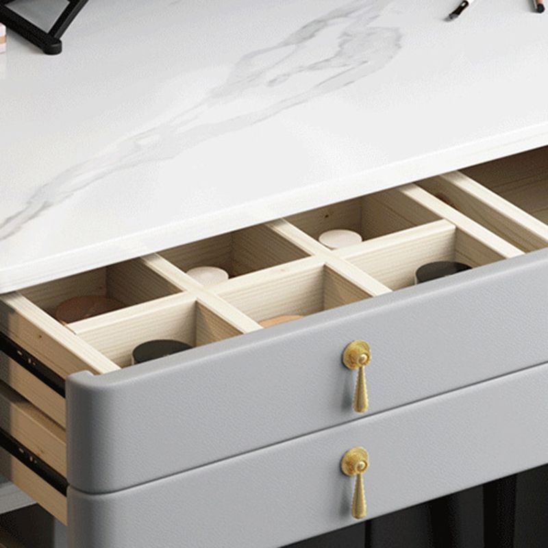 Tabouret de maquillage de vanité en pierre moderne ensemble tabouret gris