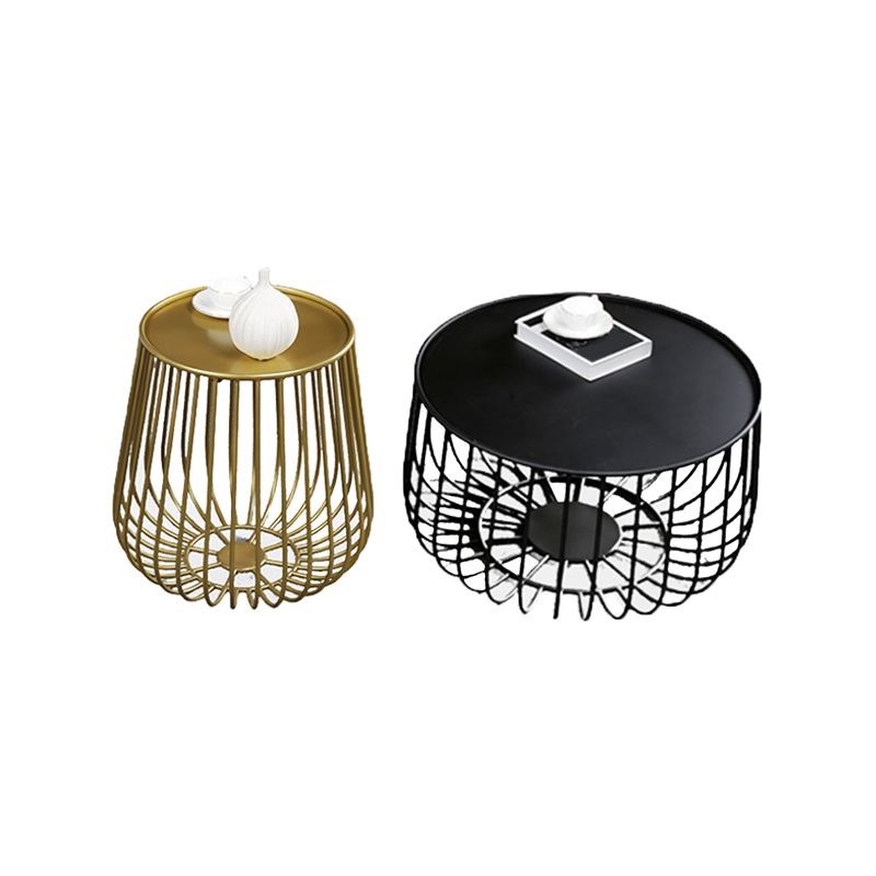 Mid-century Modern Round Iron Coffee Table, Frame Base Coffee Table Clearhalo 'Coffee & Accent Tables' 'Coffee Tables' 'coffee_tables' 'furn' 'furn_coffee_tables' 'Furniture' 'Living Room Furniture' 1200x1200_420f2edc-3b3c-44e5-a57d-045cddd4be0c