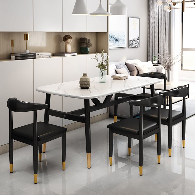 Metal Contemporary Style Dining Side Chair Indoor Open Back Dining Side Chair Clearhalo ' kitchen&dining_furn' 'Dining Chairs' 'Dining Tables & Seating' 'dining_chair' 'furn' 'furn_dining_chair' 'Furniture' 'furniture_dining_chair' 'Kitchen & Dining Furniture' 'kitchen' 1200x1200_421076a3-1947-46bf-8e4f-6b33d1994cb0