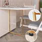 Modern Sintered Stone Dining Table Oval Drop-Leaf 59" Dining Table with Gold Frame Clearhalo ' dining_table' 'Dining Tables & Seating' 'Dining Tables' 'furn' 'furn_dining_table' 'Furniture' 'furniture_dining_table' 'Kitchen & Dining Furniture' 'kitchen&dining_furn' 'kitchen' 'kitchen_dining_table' 1200x1200_42126c2d-03db-4e12-8248-7a2b715679a7
