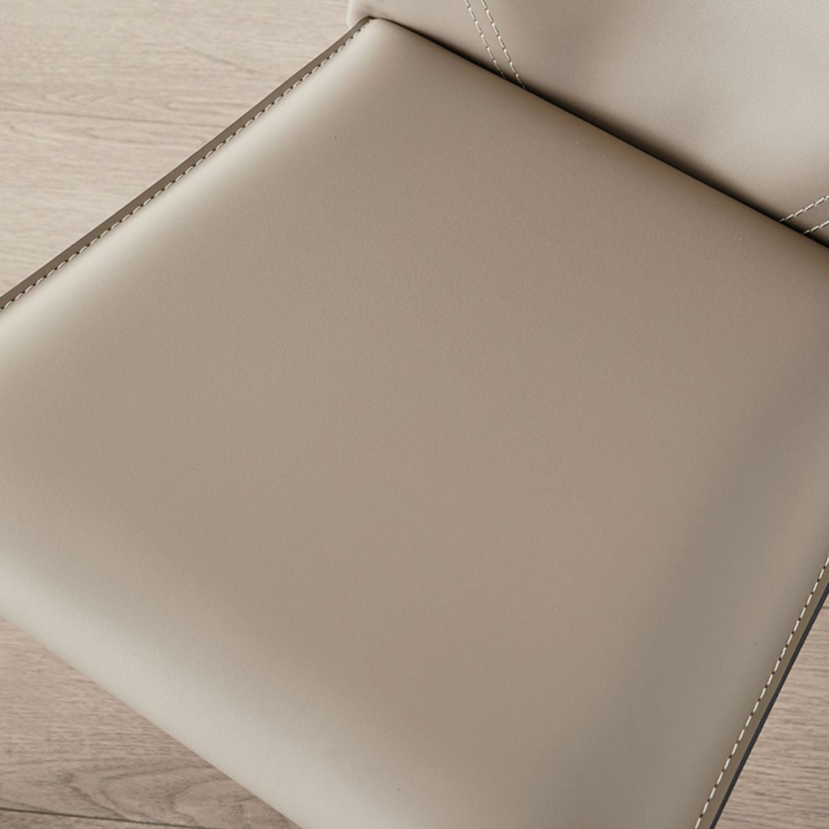 Nordic Style Side Chair Faux Leather Kitchen Dining Chair with Metal Frame (Set of 2)