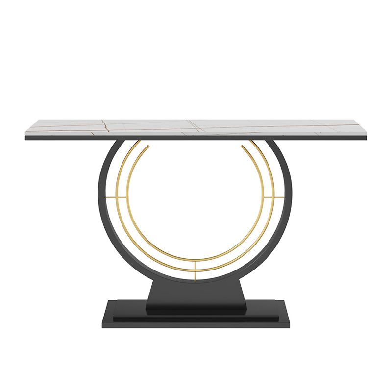 Stone Rectangle Console Table 1-shelf 31.5" Tall End Table for Hall Clearhalo 'Console Tables' 'console_tables' 'Entry & Mudroom Furniture' 'furn' 'furn_console_tables' 'Furniture' 1200x1200_4214c8cd-ef17-4b7f-8e7f-ffa52546e060