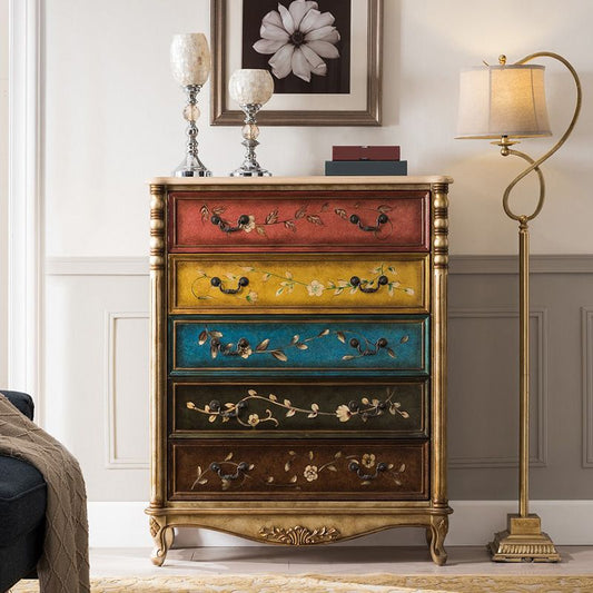 Traditional Storage Chest Solid Wood Dresser with 3/4/5 Drawers , 13.65 Inch W