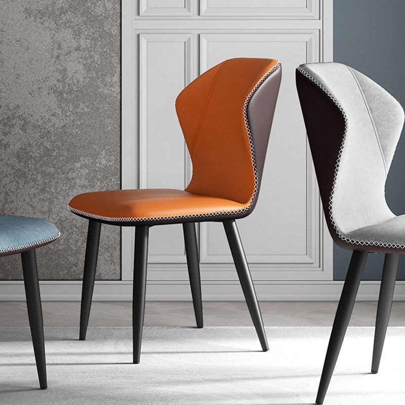 Industrial Wingback Armless Dining Chair Faux Leather Dining Chairs for Home Use Clearhalo ' kitchen&dining_furn' 'Dining Chairs' 'Dining Tables & Seating' 'dining_chair' 'furn' 'furn_dining_chair' 'Furniture' 'furniture_dining_chair' 'Kitchen & Dining Furniture' 'kitchen' 1200x1200_421754a3-b1af-47a7-828e-5cbc6372eec2