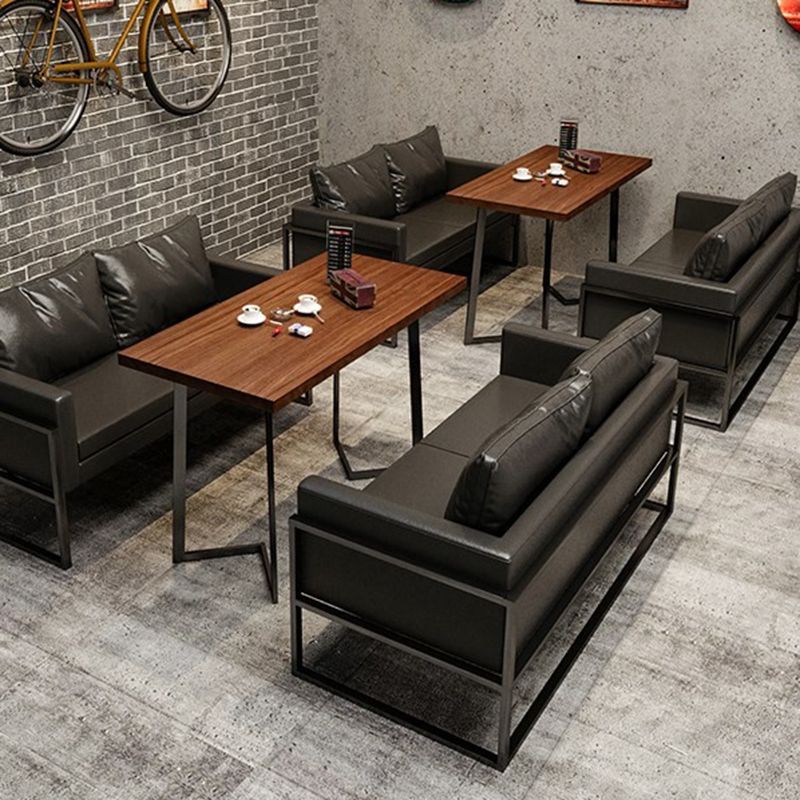 Industrial Brown Dinner Table Solid Wood Table with Metal Base for Dining Room Clearhalo ' dining_table' 'Dining Tables & Seating' 'Dining Tables' 'furn' 'furn_dining_table' 'Furniture' 'furniture_dining_table' 'Kitchen & Dining Furniture' 'kitchen&dining_furn' 'kitchen' 'kitchen_dining_table' 1200x1200_4218d992-f6de-4d4b-a5ff-b76073231477
