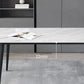 Designer Style White Dining Table Set 1/4/5/7 Pieces Stone and Metal Dinette Set Clearhalo 'Dining Room Sets' 'Dining Tables & Seating' 'dining_room_set' 'furn' 'furn_dining_room_set' 'Furniture' 'Kitchen & Dining Furniture' 1200x1200_42197307-c591-407f-a76f-11a204fb0c32