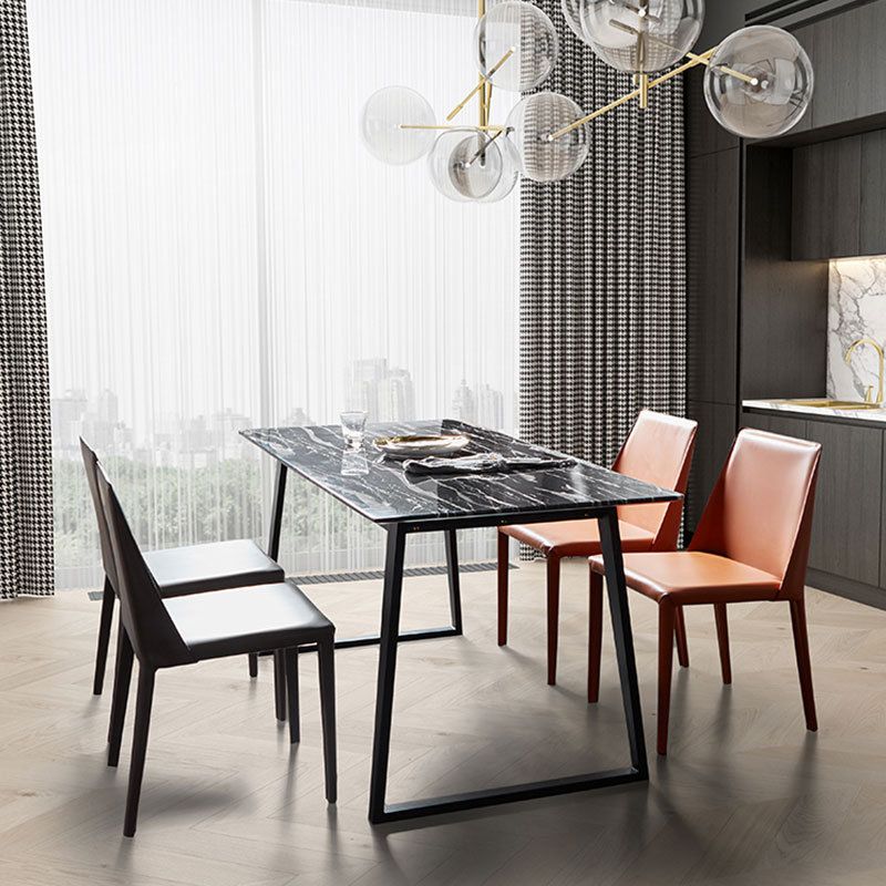 Designer Style Solid Back Chair Home Leather Matte Finish Dining Chair Clearhalo 'Dining Chairs' 'Dining Tables & Seating' 'dining_chair' 'furn' 'furn_dining_chair' 'Furniture' 'Kitchen & Dining Furniture' 1200x1200_421b134e-9865-4e41-a0e0-41360e26f263