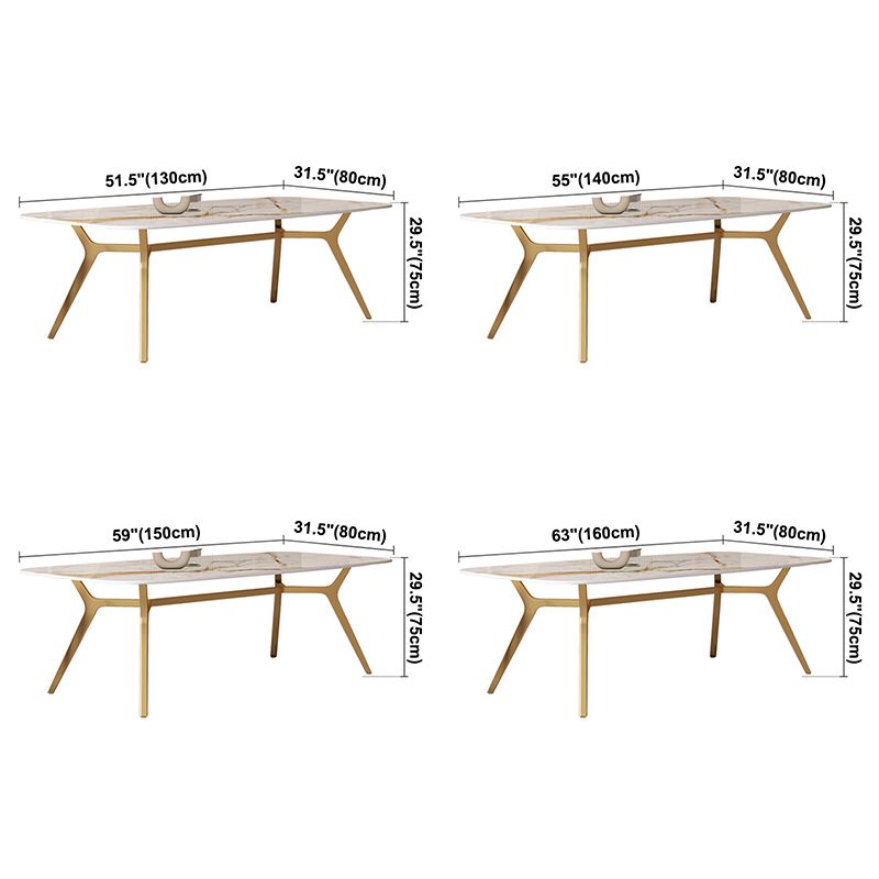 Sintered Stone Top Dining Table Rectangle Table with Metal Gold Base and 4 Legs Clearhalo ' dining_table' 'Dining Tables & Seating' 'Dining Tables' 'furn' 'furn_dining_table' 'Furniture' 'furniture_dining_table' 'Kitchen & Dining Furniture' 'kitchen&dining_furn' 'kitchen' 'kitchen_dining_table' 1200x1200_421c9202-83df-41ba-b7c5-b4e434bdeb33