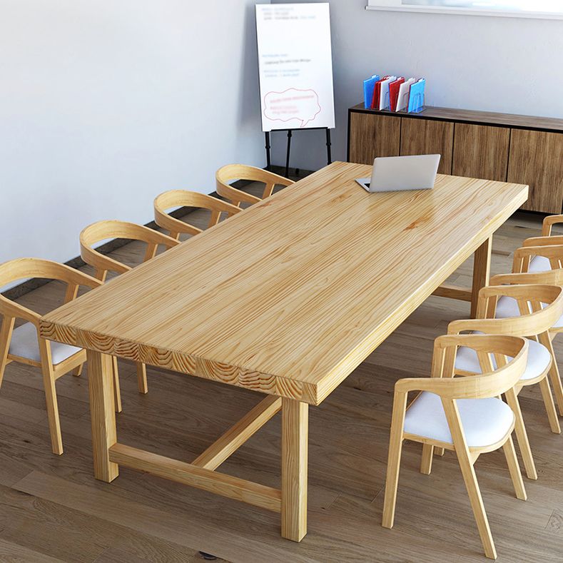 Solid Wood Industrial Rectangle Indoor Table Wood Top Table with Trestle Clearhalo ' dining_table' 'Dining Tables & Seating' 'Dining Tables' 'furn' 'furn_dining_table' 'Furniture' 'furniture_dining_table' 'Kitchen & Dining Furniture' 'kitchen&dining_furn' 'kitchen' 'kitchen_dining_table' 1200x1200_421d45c6-8891-4059-acb7-fce0b81178f2