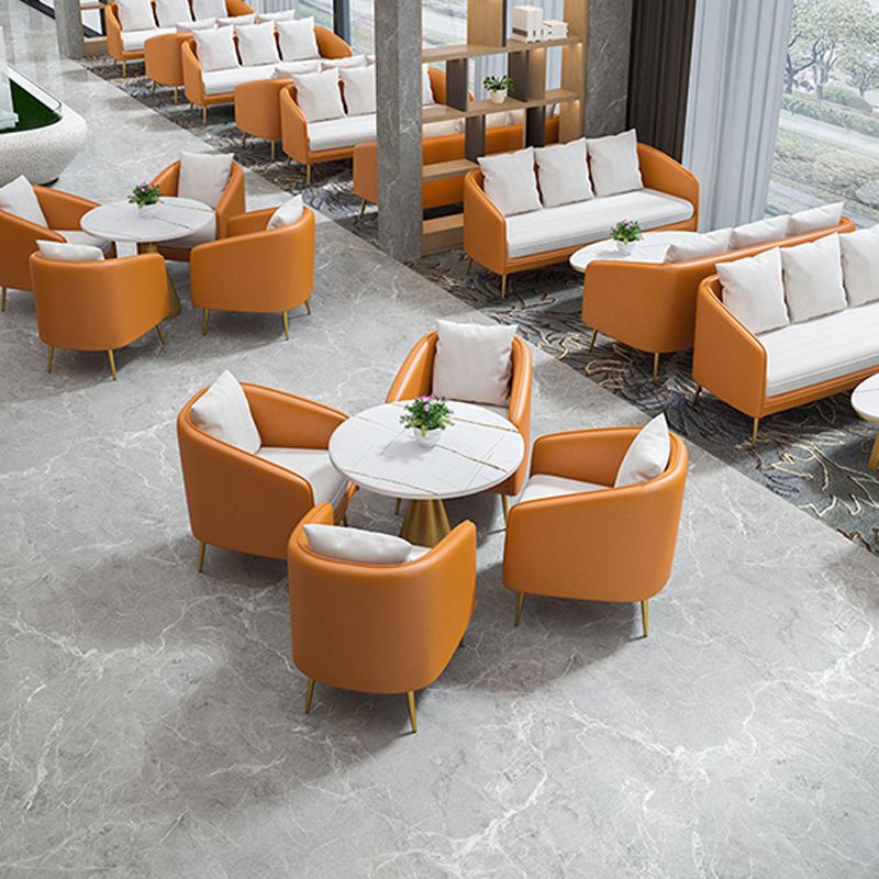Glam Sintered Stone Dining Table Metal Dinette Table for Home Use Clearhalo 'Dining Tables & Seating' 'Dining Tables' 'dining_table' 'furn' 'furn_dining_table' 'Furniture' 'Kitchen & Dining Furniture' 1200x1200_421ea63c-49df-4fbd-93dd-9132feb8627a
