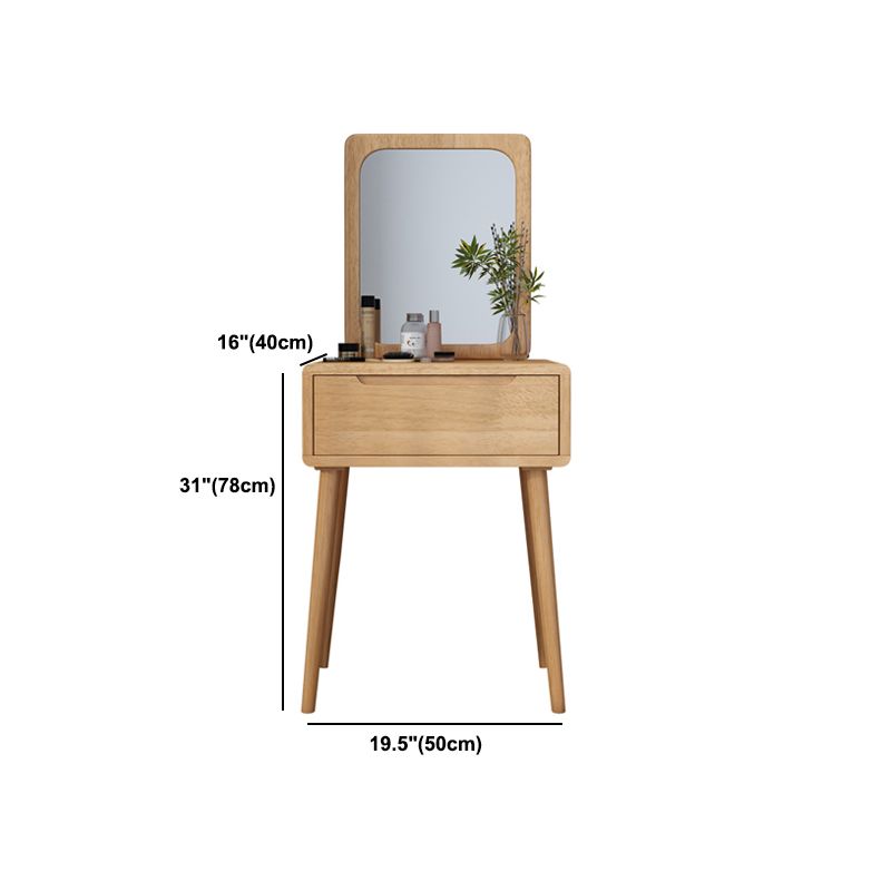 Scandinavisch massief houten dressoir 1-lading ijdelheid tafel met ontlasting en spiegel