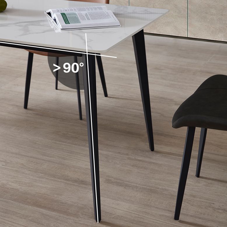 Industrial Sintered Stone 55" Wide Dining Table Rectangle Shape Table with 4 Legs Base Clearhalo ' dining_table' 'Dining Tables & Seating' 'Dining Tables' 'furn' 'furn_dining_table' 'Furniture' 'furniture_dining_table' 'Kitchen & Dining Furniture' 'kitchen&dining_furn' 'kitchen' 'kitchen_dining_table' 1200x1200_42216002-344b-4734-9eb8-dc9fc01d08fe