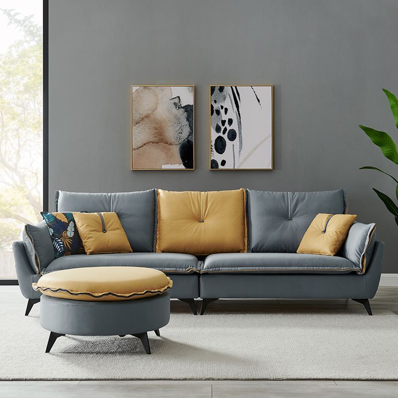 35" High Modern Faux Leather Flared Arm Standard Sofa with Cushions Stain Resistant Clearhalo 'furn' 'furn_sofas' 'Furniture' 'furniture_sofas' 'kitchen' 'kitchen_sofas' 'Living Room Furniture' 'Sofa' 'sofas' 1200x1200_4221a678-8ad9-4a23-bb80-7954025f07d8