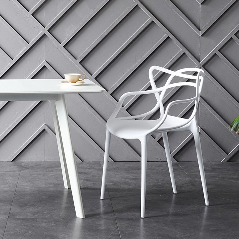 Contemporary Chairs Dining Arm Open Back Side Chairs with Plastic Legs for Kitchen Clearhalo ' kitchen&dining_furn' 'Dining Chairs' 'Dining Tables & Seating' 'dining_chair' 'furn' 'furn_dining_chair' 'Furniture' 'furniture_dining_chair' 'Kitchen & Dining Furniture' 'kitchen' 1200x1200_4221ab78-2a8f-454b-8f3b-8707daf5298f