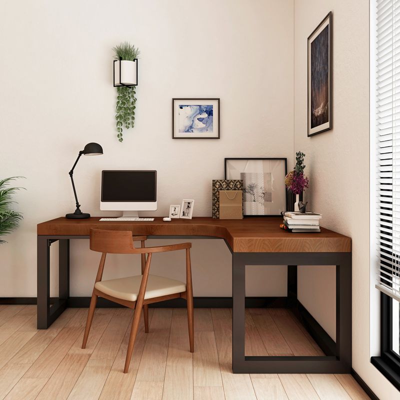 Escritorio de escritura de caballete de madera sólida escritorio de oficina de forma industrial