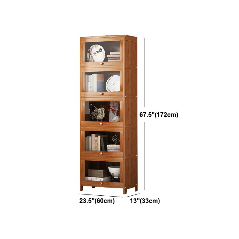 Brown Modern Standard Bookcase Manufactured Wood Bookcase with Door for Home Clearhalo 'Bookcases' 'furn' 'furn_bookcases' 'Furniture' 'furniture_bookcases' 'kitchen' 'kitchen_bookcases' 'Living Room Furniture' 'Office Furniture' 1200x1200_4221ed5c-ebb7-4335-be4e-042c5b8a492d
