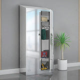 Chrome Steel Cabinet with Hinged Doors Modern Storage Cabinet for Bathroom