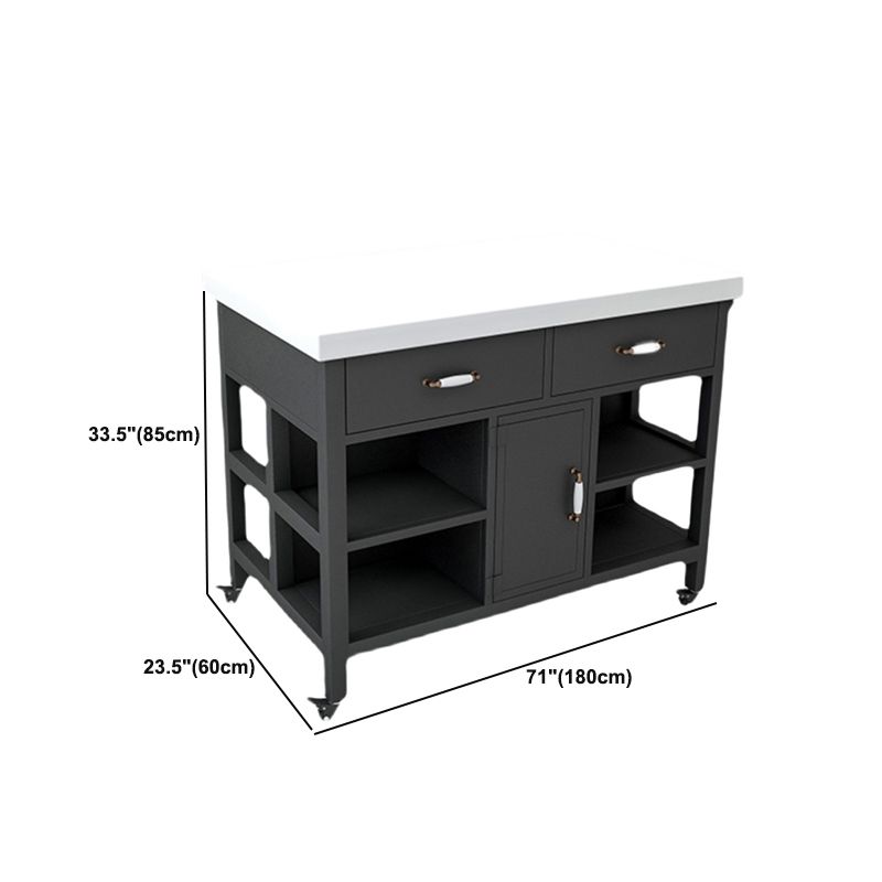 Estilo moderno de cocina rolling carro de mármol de la isla de cocina con cajón