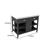 Modern Style Rolling Kitchen Cart Marble Kitchen Island Cart with Drawer