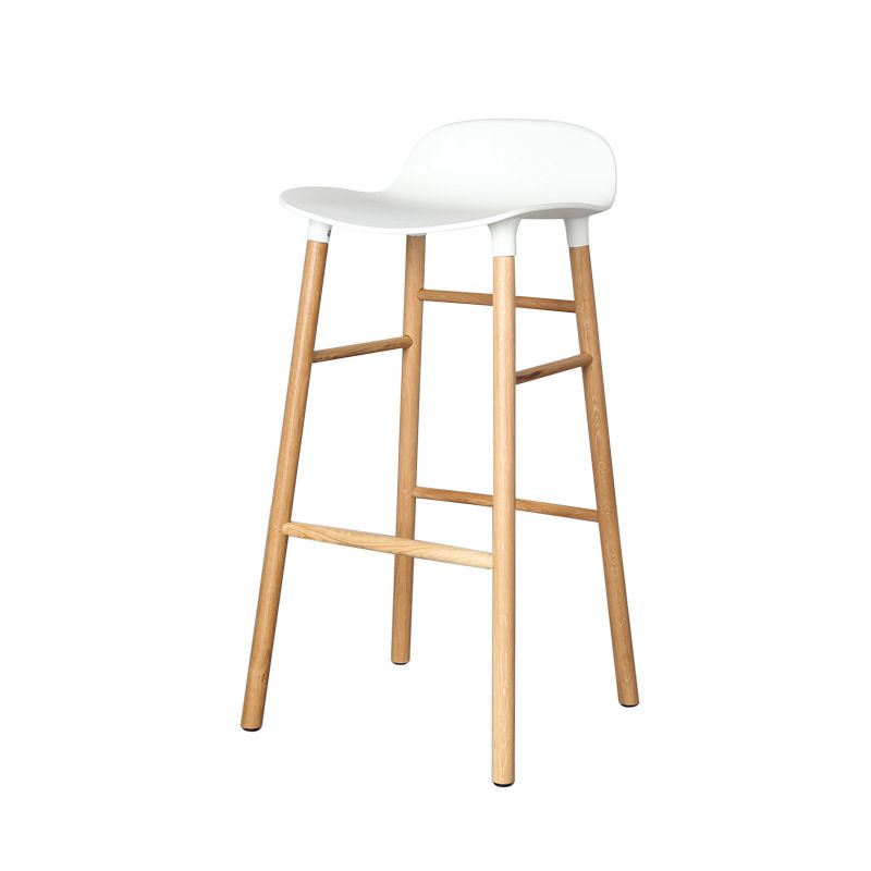 Modern Counter Bar Stool Armless Plastic Indoor Bar Stool with Footrest and Wood Base Clearhalo 'Bar Furniture' 'Bar Stools' 'bar_stools' 'furn' 'furn_bar_stools' 'furniture_bar_stools' 'Kitchen & Dining Furniture' 'kitchen&dining_furn' 'kitchen' 'kitchen_furn' Furniture' 1200x1200_4223c39f-f569-407a-9773-78d90da6d38d