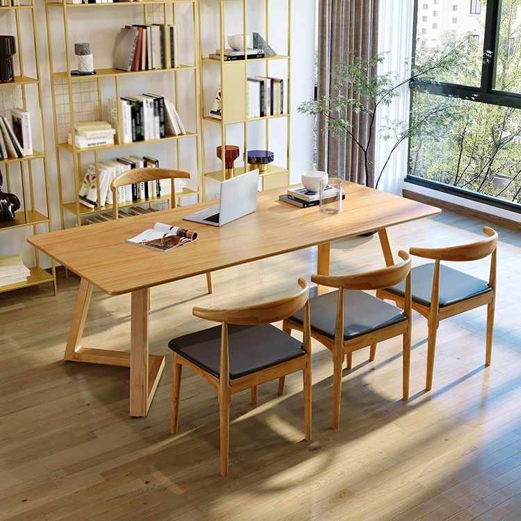 Modern Style Sled Office Desk Rectangular Solid Wood Writing Desk Clearhalo 'furn' 'furn_office_desk' 'Furniture' 'Office Desks' 'Office Furniture' 'office_desk' 1200x1200_4224ebc3-d26a-4bb7-bfb7-29cdbbb63321