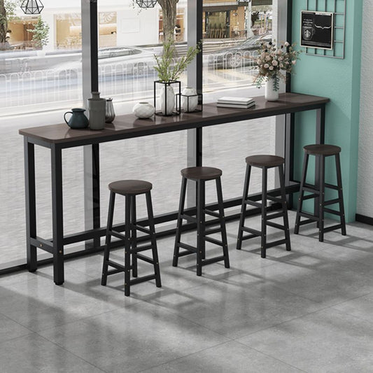 Modern Rectangle Wood Bar Table 2/3/4/5 Pieces Bar Table Set for Cafe
