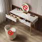 Metal and Stone Dressing Table Luxurious Double Drawers Stool Set