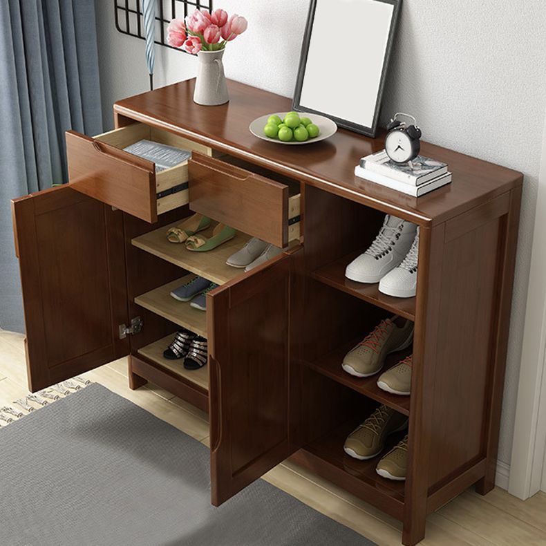 Mid-Century Cabinet with 2 Doors and 2 Drawers in Rubberwood Clearhalo 'Cabinets & Chests' 'cabinets_chests' 'furn' 'furn_cabinets_chests' 'Furniture' 'Living Room Furniture' 1200x1200_4226f49d-5616-4f2c-9289-f39da9caeee0