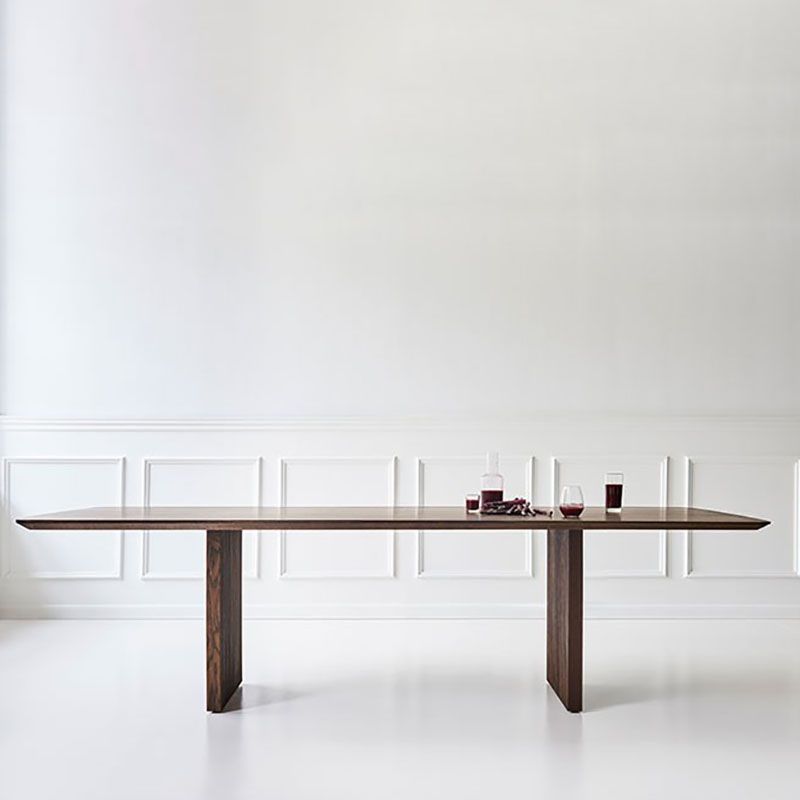 Solid Wood Modern Dining Table Rectangle Kitchen Furniture with Double Pedestal Base Clearhalo 'Dining Tables & Seating' 'Dining Tables' 'dining_table' 'furn' 'furn_dining_table' 'Furniture' 'furniture_dining_table' 'Kitchen & Dining Furniture' 'kitchen' 'kitchen_dining_table' 1200x1200_42277cb8-a1f5-406c-9a26-5eef49e7f26c