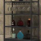 Modern Floor Wine Rack Metal Wine Bottle & Glass Rack for Dining Room