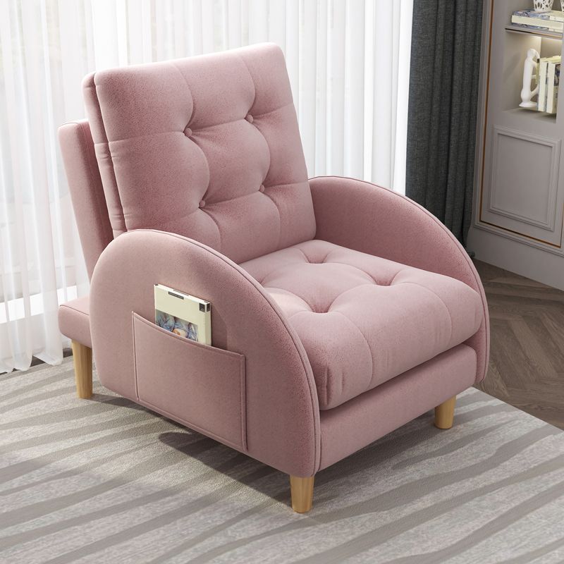 Tufted Adjustable Back Recliner Scandinavian Single Manual Reclining Chair with Footrest Clearhalo 'Chairs & Seating' 'furn' 'furn_recliners' 'Furniture' 'Living Room Furniture' 'Recliners' 1200x1200_42289097-f76e-4bb7-94ad-6a1a9b9bac5d