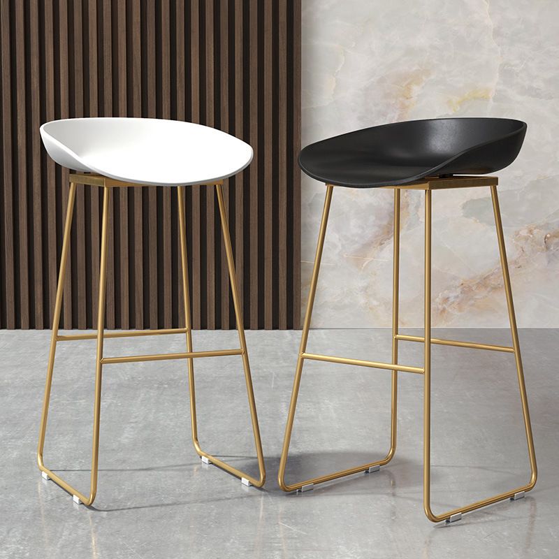 Tabouret de comptoir de dossier moderne, tabouret de Bar de café en fer avec siège en acrylique