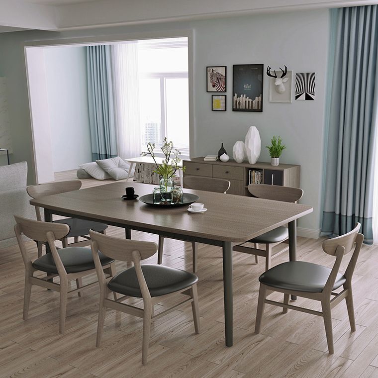 Traditional Style Solid Wood Dining Set with Fixed Table and 4 Legs Base Clearhalo 'Dining Room Sets' 'Dining Tables & Seating' 'dining_room_set' 'furn' 'furn_dining_room_set' 'Furniture' 'furniture_dining_room_set' 'Kitchen & Dining Furniture' 'kitchen&dining_furn' 'kitchen' 1200x1200_4229cc70-9ad8-4e1d-b409-5f16b1a35813