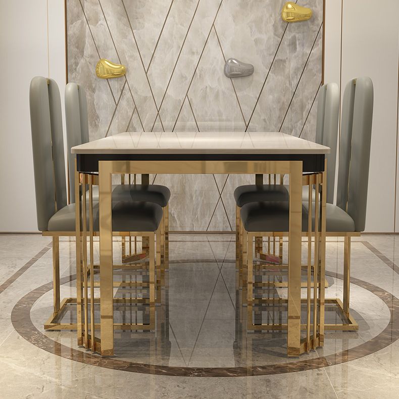 Metal Traditional Luxury Rectangle Indoor Table Sintered Stone Top Table with Legs Clearhalo ' dining_table' 'Dining Tables & Seating' 'Dining Tables' 'furn' 'furn_dining_table' 'Furniture' 'furniture_dining_table' 'Kitchen & Dining Furniture' 'kitchen&dining_furn' 'kitchen' 'kitchen_dining_table' 1200x1200_422acf49-41ec-4a92-a77b-40b8c42de52a