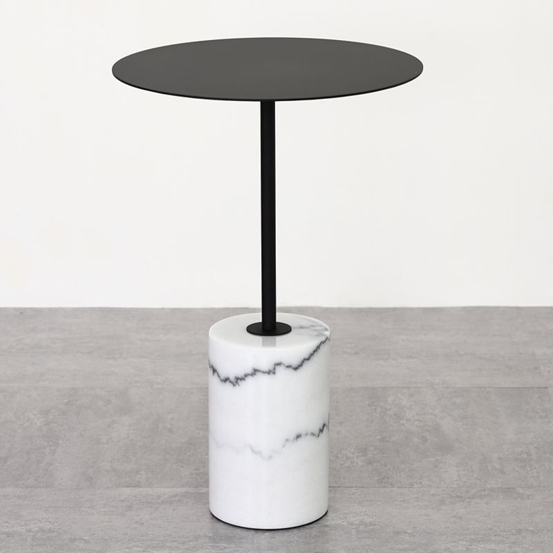 Iron and Marble End Table 11.8" Tall Mid-Century Round Drum Side Table Clearhalo 'Coffee & Accent Tables' 'End & Side Tables' 'end_side_table' 'end_side_tables' 'furn' 'furn_end_side_tables' 'Furniture' 'furniture_end_side_table' 'Living Room Furniture' 1200x1200_422d9971-7514-4179-8331-ef27e46c070f
