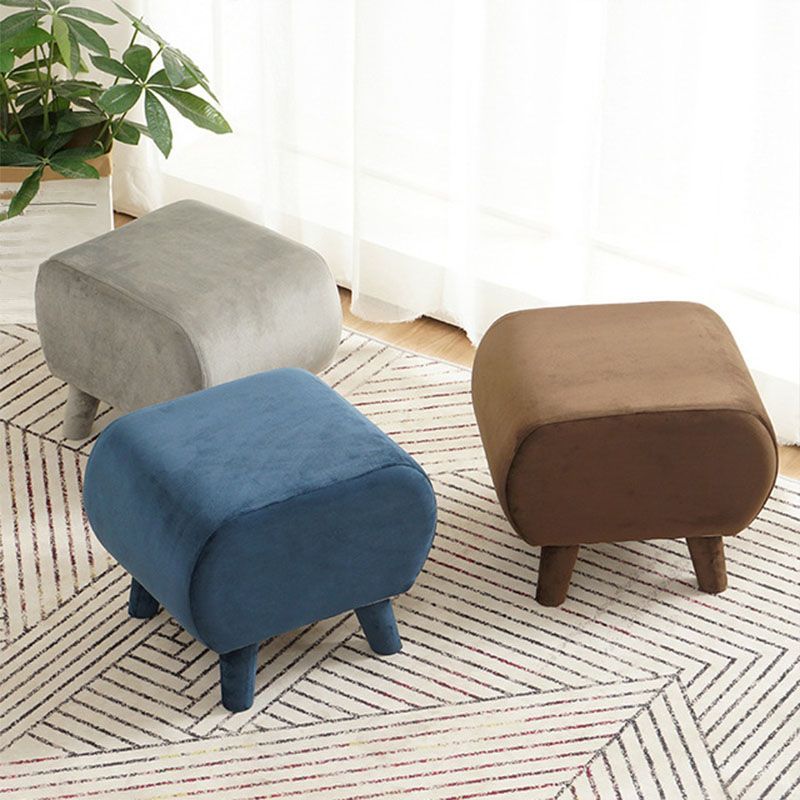 Stylish Indoor Velvet Ottoman Solid Color Stain Resistant Footstool Ottoman Clearhalo 'furn' 'furn_ottomans_poufs' 'Furniture' 'Living Room Furniture' 'Ottomans & Poufs' 'ottomans_poufs' 1200x1200_422f1963-06f2-4627-ac1a-9d66d861a555