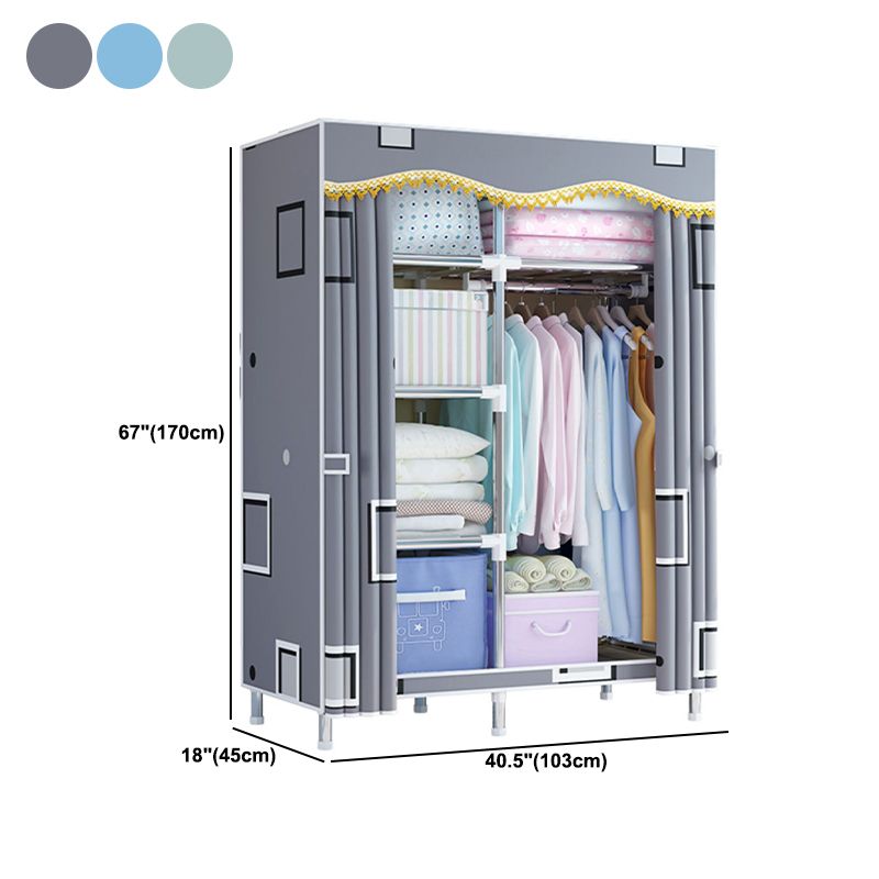 Modern Style Wardrobe Metal Bedroom Wardrobe Closet with Cloth Rod Clearhalo 'Armoires & Wardrobes' 'armoires_wardrobes' 'Bedroom Furniture' 'furn' 'furn_armoires_wardrobes' 'Furniture' 1200x1200_422f405d-01ce-4172-bb0e-8c759efa6efa