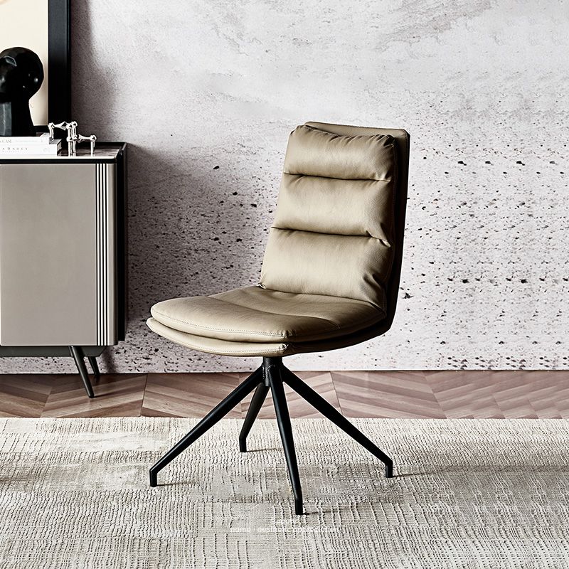 Contemporain sans bras chaise de chaise de bureau en cuir pour le bureau