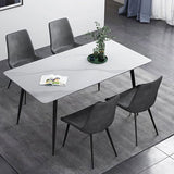 Modern Style Dining Chair Dining Armless Side Chair with Metal Legs for Kitchen