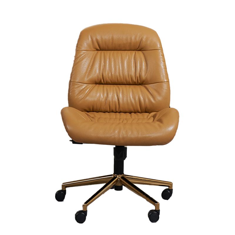Modern Armless Office Chair Leather Tilt Mechanism No Distressing Desk Chair with Wheels Clearhalo 'furn' 'furn_office_chair' 'Furniture' 'Office Chairs' 'Office Furniture' 'office_chair' 1200x1200_42344e03-5dca-4d72-9148-03722426a604
