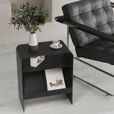 Modern Accent Side Table Metal Sled with Storage Rectangular Living Room End Table