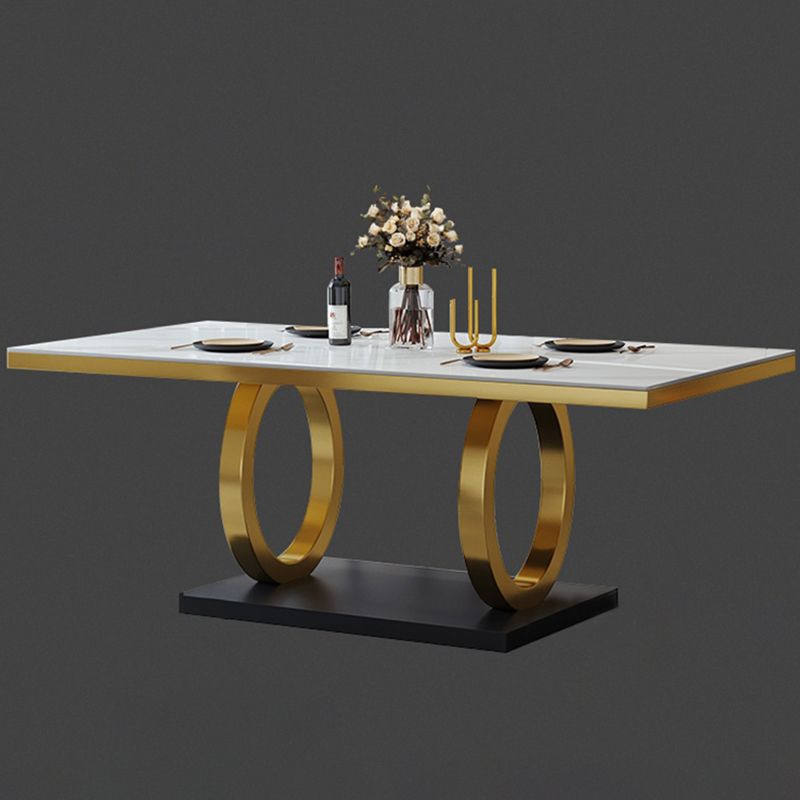 Metal Traditional Luxury Rectangle Table Sintered Stone Table with Pedestal Base Clearhalo ' dining_table' 'Dining Tables & Seating' 'Dining Tables' 'furn' 'furn_dining_table' 'Furniture' 'furniture_dining_table' 'Kitchen & Dining Furniture' 'kitchen&dining_furn' 'kitchen' 'kitchen_dining_table' 1200x1200_423659a5-bebd-4f79-bbd1-5800f2074a2d
