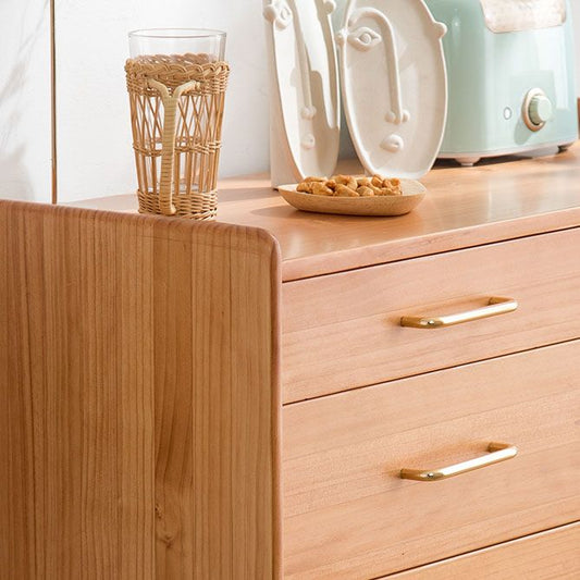 4-Drawer Dining Server Pine Massives Holz Sideboard-Buffet für Esszimmer